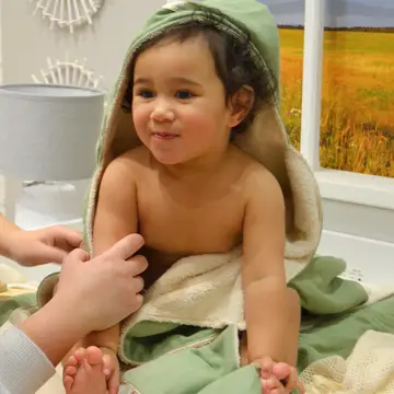 Capa de Baño 100% Algodón Orgánico GOTS Verde - Pitigaia - Imagen 2