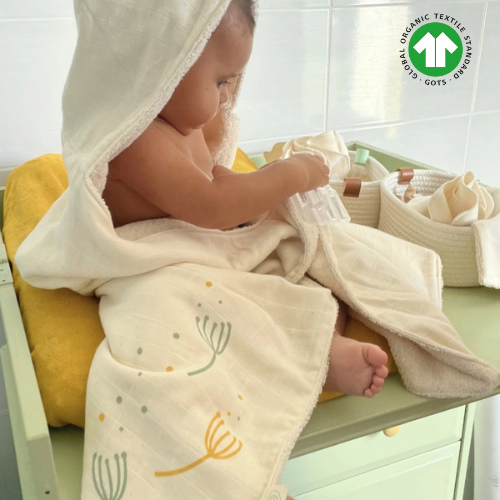 Capa de Baño 100% Algodón Organico GOTS Crudo - Pitigaia