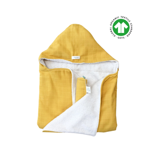 Capa de Baño 100% Algodón Orgánico GOTS Ocre - Pitigaia