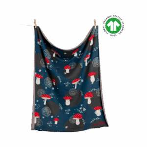 Manta Orgánica GOTS® Ecomikro - Diseño Hongo 80 x 100 Cm