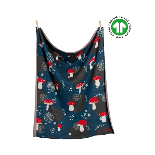 Manta Orgánica GOTS® Ecomikro - Diseño Hongo 80 x 100 Cm