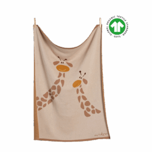 Manta Orgánica GOTS® Ecomikro - Diseño Jirafa 80 x 100 cm